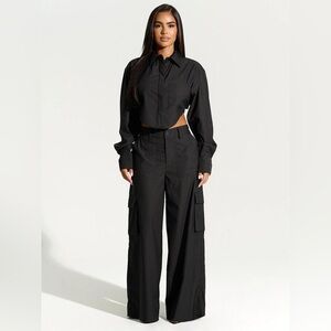 Naked Wardrobe Shirting Cargo Wide Leg Pants